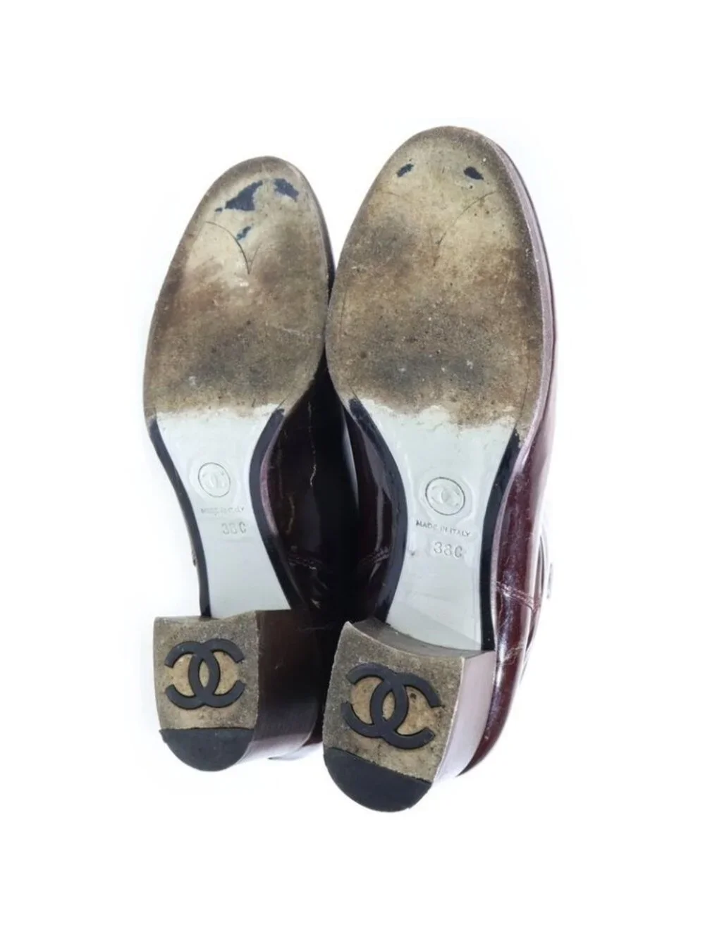 Chanel CC Logo Patent Long Boots Brown - Picture 4 of 6